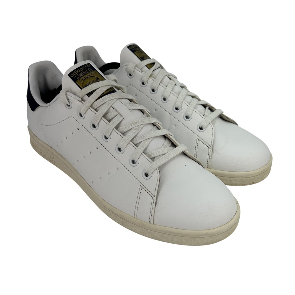 Adidas Stan Smith Lux Shoes Mens Size 12 White Purple Leather Low Top Sneakers